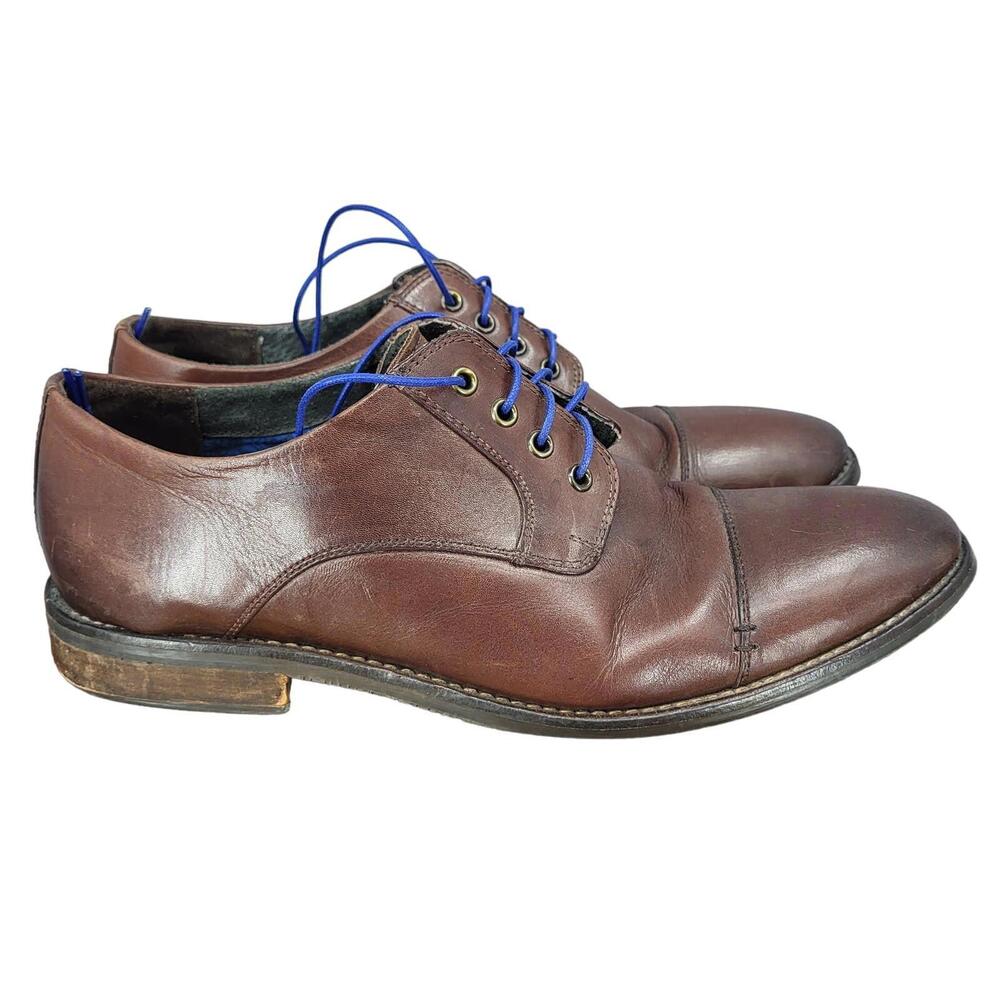 Nunn Bush Oxford Shoes Mens 9.5 M Brown Leather Cap Toe Dress‎ Shoes 84652-200